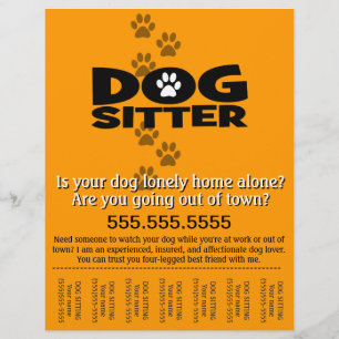 Flyer Cão Sitting.Sitter.Service.Business