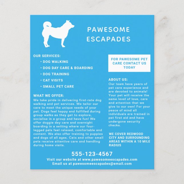 Flyer Cão Walker e Pet Sitter Tea (Frente)