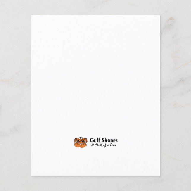 Flyer Caranguejo do Golfo Shores Alabama (Verso)