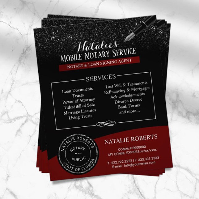 Flyer Carimbo público notário - Lâmpada Vermelha e Preta (Criador carregado)