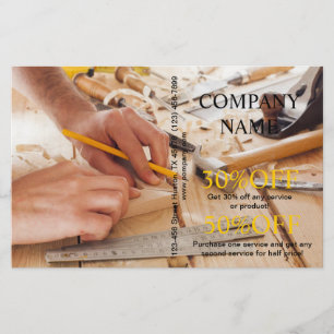 Flyer Carpinteiro de carpintaria para construção de ferr