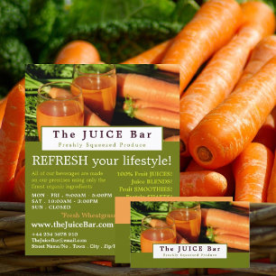 Flyer Carrot Juice, Bar de suco, passageiro publicitário