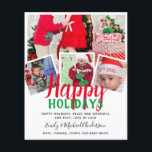 Flyer Carta de Convidados para Colagem de Fotos Orçament<br><div class="desc">*** NOTA: ESTA É A LUZ DO PAPEL - OS ENVELOPES NÃO INCLUÍDOS ***Adicione quatro de suas próprias fotos a este festivo item de saudações modernas, vermelho e verde. Os campos de modelo de texto de ambos os lados garantem que você pode escrever sua carta de atualização anual para seus...</div>