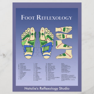 Flyer Carta do Reflexology - azul