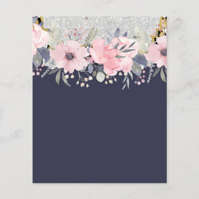 Flyer Carta Floral Cor-de-Rosa, Bonito, design (Frente)