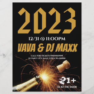 Flyer Cartaz de Anúncio do Evento da Festa de Ano Novo