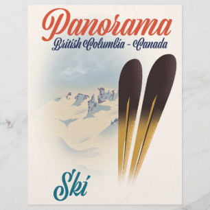 Flyer Cartaz de esqui Panorama British Columbia Canadá