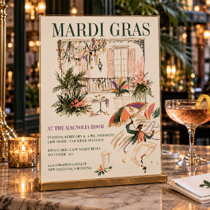 Flyer Cartaz de Evento de Celebração do Mardi Gras em Ne