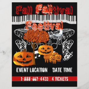 Flyer Cartaz de Evento de Halloween do Festival de Outon