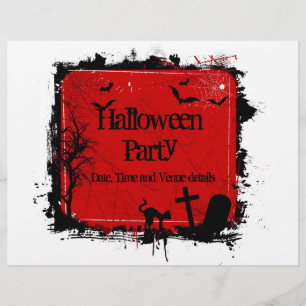 Flyer cartaz de festa de Halloween grunge