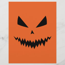 Flyer Cartaz de Halloween com rosto de Jack O'Lantern le