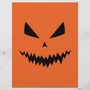 Flyer Cartaz de Halloween com rosto de Jack O'Lantern le