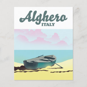 Flyer Cartaz de viagem antigo de Alghero Itália