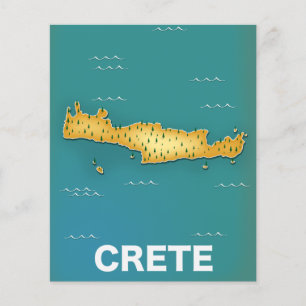 Flyer cartaz de viagem mapa de Creta