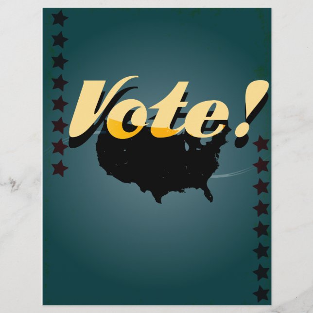 Flyer cartaz de votação retrô (Frente)