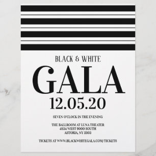 Flyer Cartaz do Baile de Gala de Beneficência Preto e Br