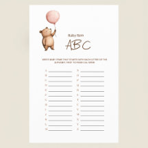 Cartaz do Jogo de Nomes de Bebê ABC Minimalista