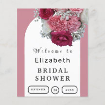 Cartaz elegante Arco Floral Boho Chuveiro de Noiva