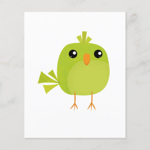 Flyer Cartoon de Pássaro Verde