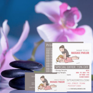 Flyer Cartoon Massage, Massage Therapy, Massage Parlor