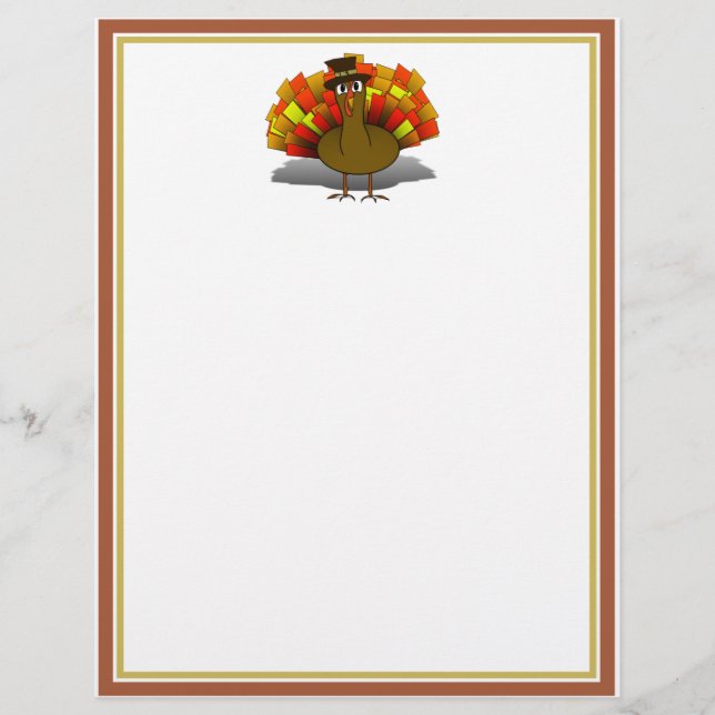Flyer Cartoon Turgrim de Ação de Graças (Frente)