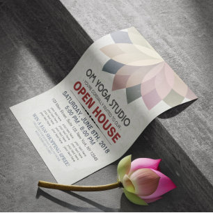 Flyer Casa Aberta do Estúdio de Instrutor de YOGA Lotus 