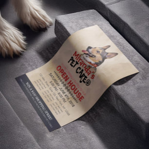 Flyer Casa aberta do salão de beleza do animal de