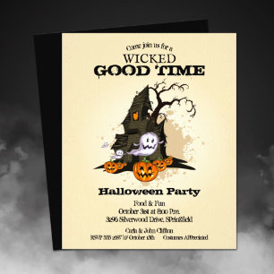 Flyer Casa Assombrada de Halloween com Orçamento Limitad