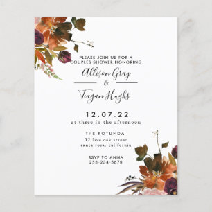 Flyer CASAIS ORÇAMENTAIS Convite para Chás de casament