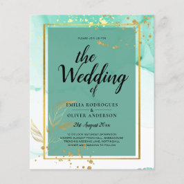 Flyer Casamento Abstrato em Tinta Alcoólica Verde Limão 