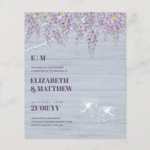 Flyer Casamento Azul Dusty Wisteria Purple Orçamento