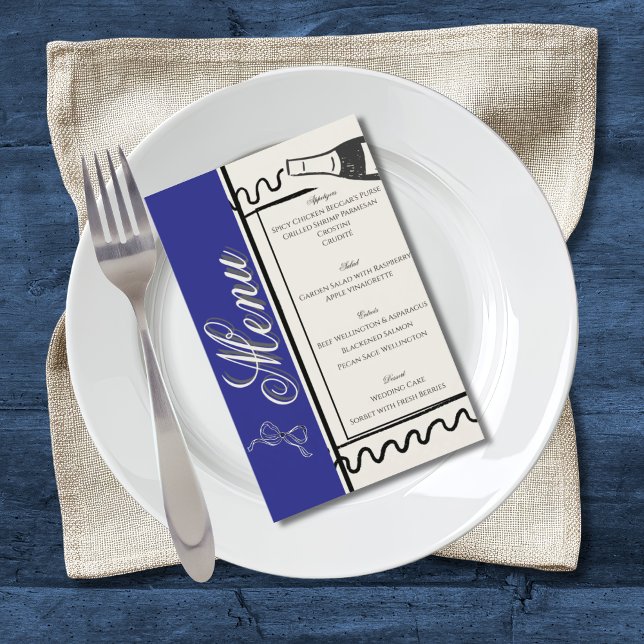 Flyer Casamento Azul e Creme Simples e Elegante Desenhad (Criador carregado)