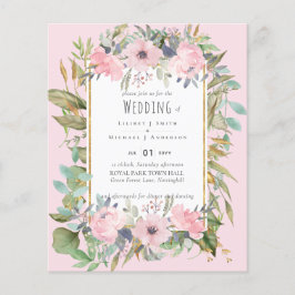 Flyer Casamento Blush Pink Floral Boho
