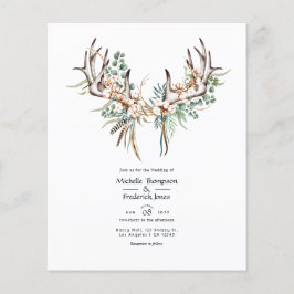 Flyer Casamento Boho de Algodão e Eucalipto em Aquarela