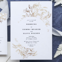 Casamento Botânico Desenhado à Mão Branco do Orçam