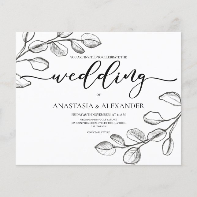 Flyer Casamento Clássico de Orçamento/Folheto (Frente)