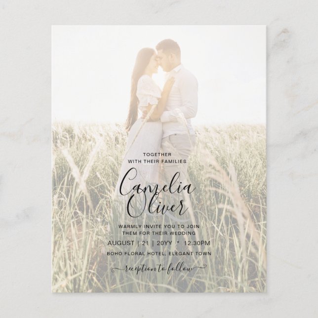 Flyer Casamento com Abstrato de Tinta Dourada de Álcool  (Frente)