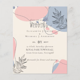 Flyer Casamento com Abstrato moderno japonês escandinavo