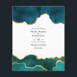 Flyer Casamento com Pedra de Agato Geográfico Dourado e<br><div class="desc">Cheiro de aquarela e folha de ouro falso agate convite de casamento de pedra personalizável para suas especificidades de evento. Ideal para qualquer tema ou casamento de jardim. Os envelopes não estão incluídos. Para convites mais espessos com envelopes incluídos e produtos correspondentes no mesmo tema,  consulte a coleção abaixo.</div>