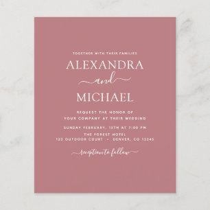 Flyer Casamento com Rosa de Duagem de Orçamento com Con