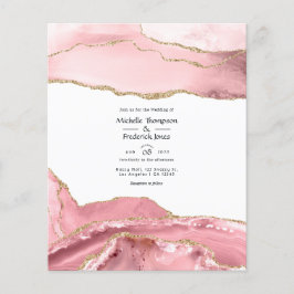 Flyer Casamento de Blush e Agate Dourado