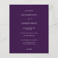 Casamento de Caligrafia Violeta Preta e Escura