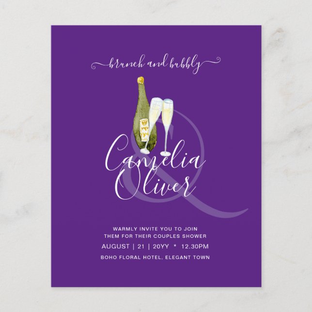 Flyer Casamento de Chá de panela de Bubble de Brunch do  (Frente)