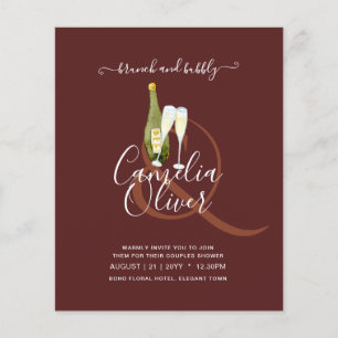 Flyer Casamento de Chá de panela de Bubble de Brunch do 