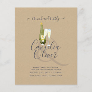 Flyer Casamento de Chá de panela de Bubble de Brunch do 