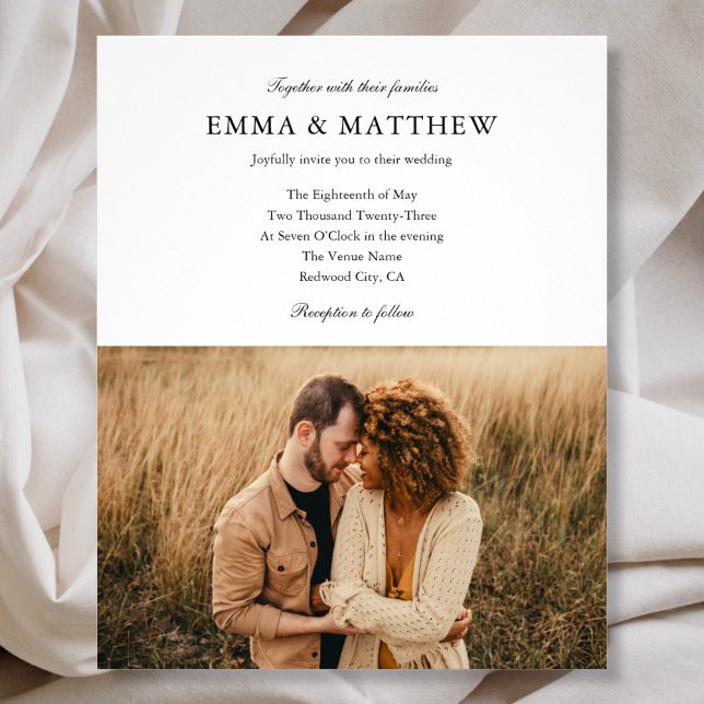 Flyer Casamento de Código QR de Foto de Script Elegante  (Criador carregado)