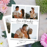 Flyer Casamento De Colagem Da Caligrafia Orçamental Obri<br><div class="desc">Orçamento, Elegante, Boho Moderno Casamento (3) Colagem de Fotos "Obrigados e Amor" Script personalizado barato baixo orçamento obrigado de casamento que você flyer. modelo de obrigado de na moda com 3 fotos na frente e uma foto na parte de trás. ***POR FAVOR, NOTE! *** O PAPEL ORÇAMENTAL/FLYER É MAIS FINO...</div>