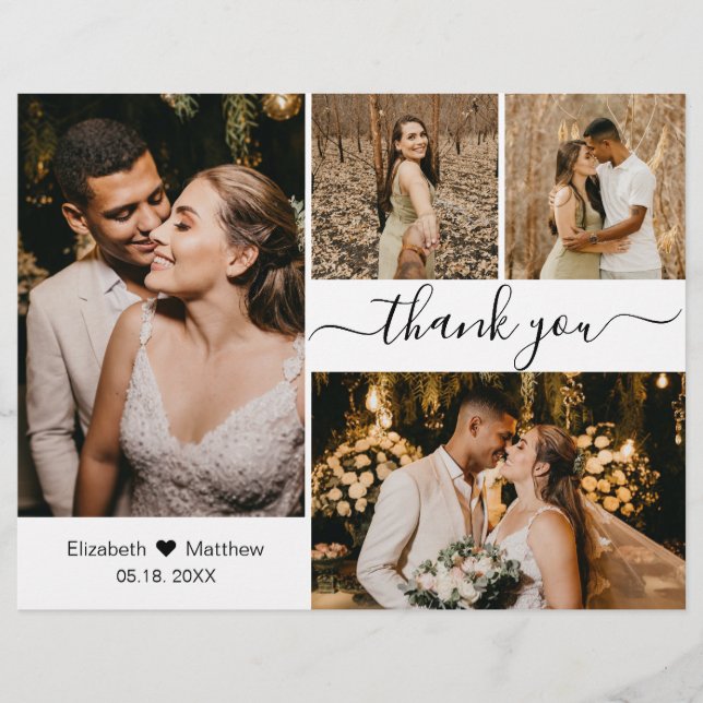 Flyer Casamento de Colagem de Fotos do Orçamento 4 Obrig (Frente)