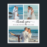 Flyer Casamento De Colagem De Orçamento Obrigado Script<br><div class="desc">Orçamento, Moderno Minimalista (3) Colagem de Fotos "Obrigado" Calliografia Script Casamento Obrigado barato baixo orçamento. modelo de obrigado de na moda com três fotos na frente e uma foto na parte de trás. ***POR FAVOR, NOTE! *** O PAPEL ORÇAMENTAL/FLYER É MAIS FINO DO PAPEL. SEM ENVELOPES INCLUÍDOS.*** ATUALIZE O PAPEL...</div>