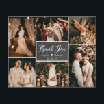 Flyer Casamento de Colagem de Quadro Orçamental Obrigado<br><div class="desc">Casamento De Colagem Multifotográfica Com Manchas Lotadas, Modernas E Russas, Obrigado Foto Barata (Orçamento). modelo de obrigado de casamento com seis (6) fotos na frente e uma (1) foto no verso. Com o texto "obrigado você" em uma letra de script de caligrafia, escrita à mão, em branco, sobre cinzas escuras...</div>